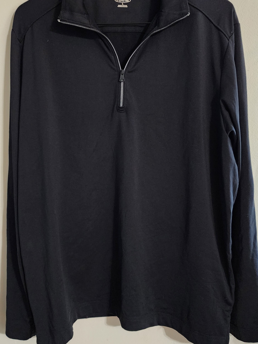 Greg Norman PlayDry Black 1/4 Zip Long Sleeve Golf Pullover Jacket Sz L